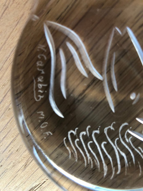 Image 1 of Briefbeschwerer aus Glas, signiert N. Carabin MOF