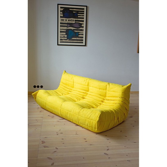 Image 1 of Togo vintage lounge set in yellow microfiber by Michel Ducaroy for Ligne Roset, France 1973