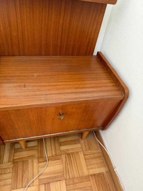 Image 1 of Struttura letto vintage in teak con rivestimento