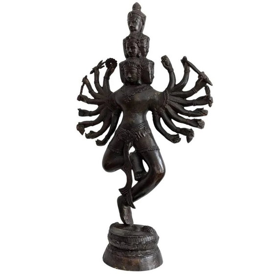 Shiva Nataraja – groot bronzen dansbeeld in Thaise / Khmer-stijl – kavel 129 – Beeldhouwkunst (photo 2 of 7)