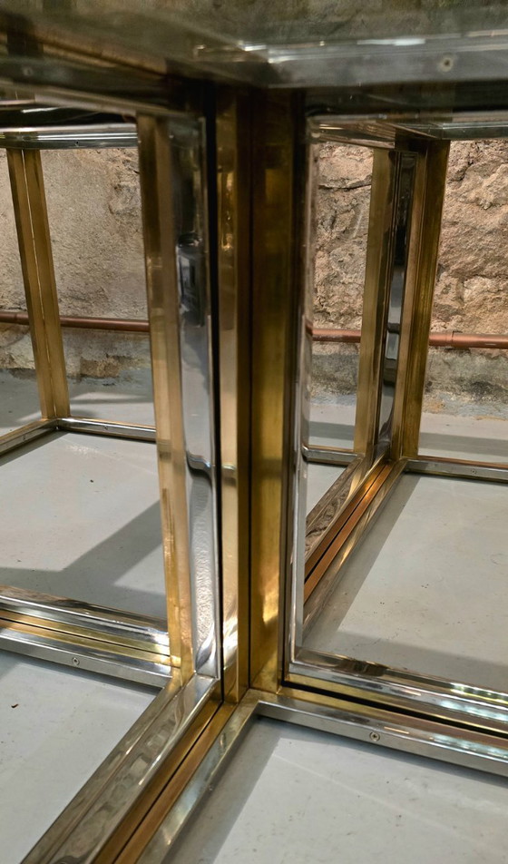 Image 1 of Table basse avec quatre tables gigognes, Maison Charles, France, vers 1970