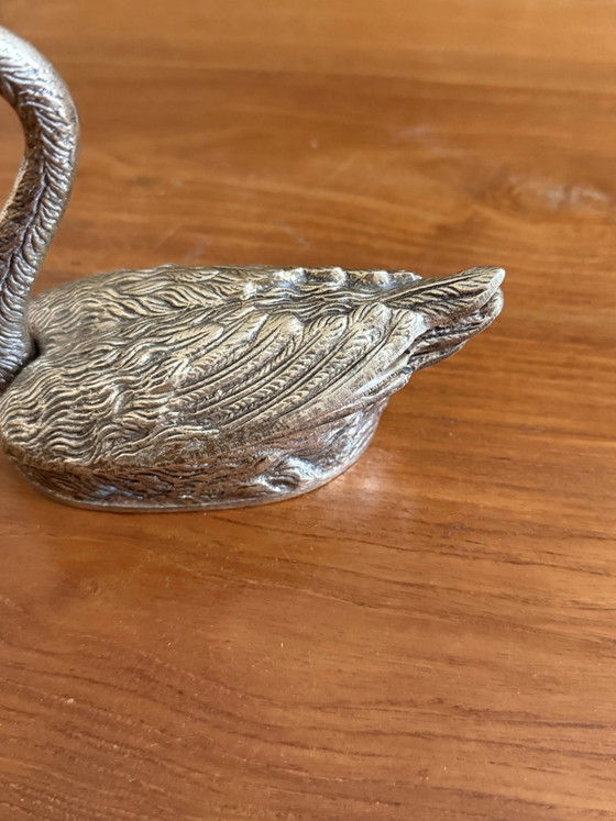 Stapelbare zwaanvormige asbak, Verzilverd metaal 20e eeuw, Tafelaccessoires (foto 6 van 11)