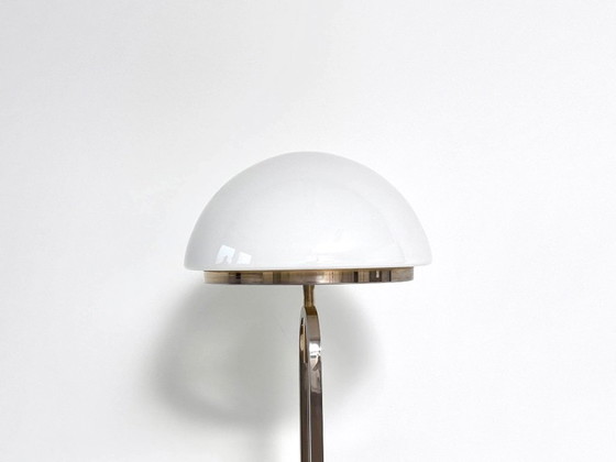 Lampada da tavolo Art Déco con vetro opalino bianco e pendolo decorativo, Lampade da tavolo, Metallo, Modern (foto 6 di 12)