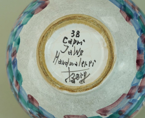 Image 1 of Precioso jarrón de mediados de siglo de Jawe, decorado con pintura a mano "Capri", de la década de 1950.