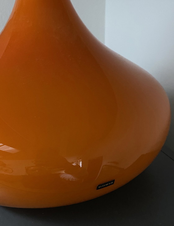 Image 1 of Lámpara colgante Doria de cristal naranja de mediados de siglo