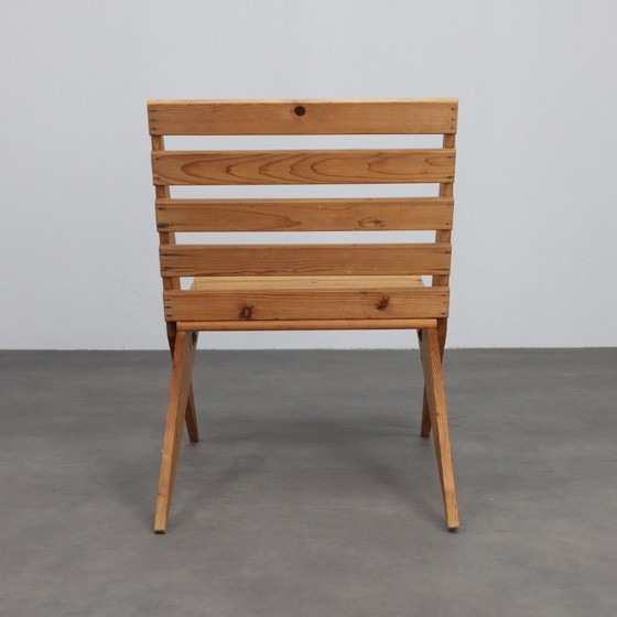 Image 1 of Folding Chair “Scissors” in Slatted Pinewood, 1970s