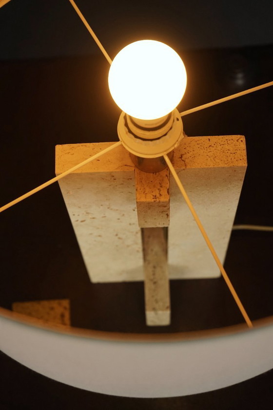 Image 1 of Mid-Century Table Lamp in Travertine, Italy, 1970s