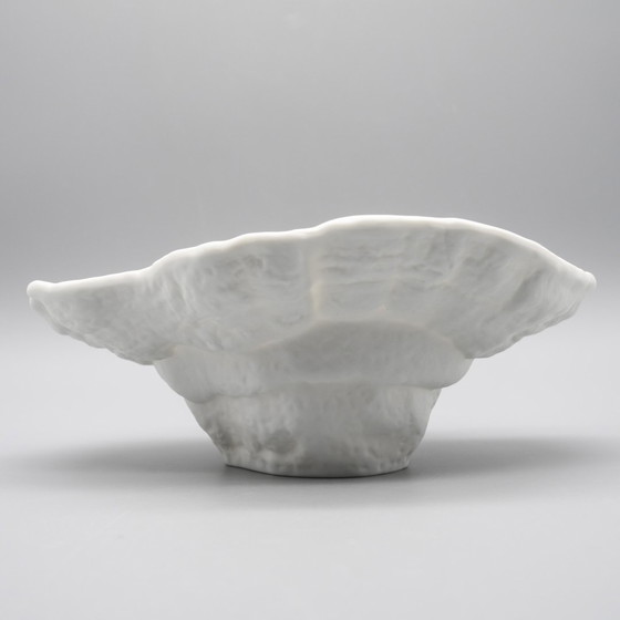 Image 1 of Élégance organique Bol sculptural en porcelaine biscuit blanc par Hutschenreuther, Allemagne, années 1970