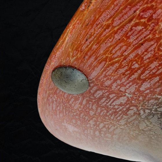 Image 1 of Antieke Oranje Duits Art Deco WMF Ikora Glazen Hanglamp 1930s / glass art deco orange hanging light 