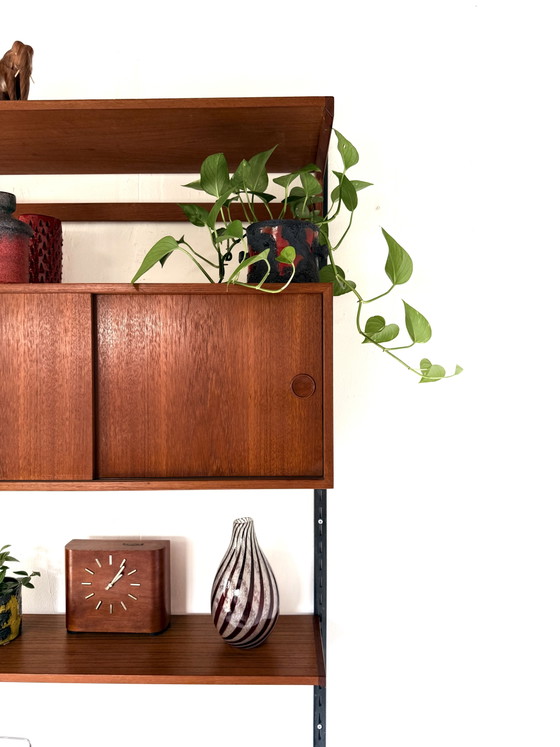 Vintage Modulair Teakhouten Wandsysteem, Kai Kristiansen ‘60 – Wandkast, Wood, Metal (photo 12 of 15)