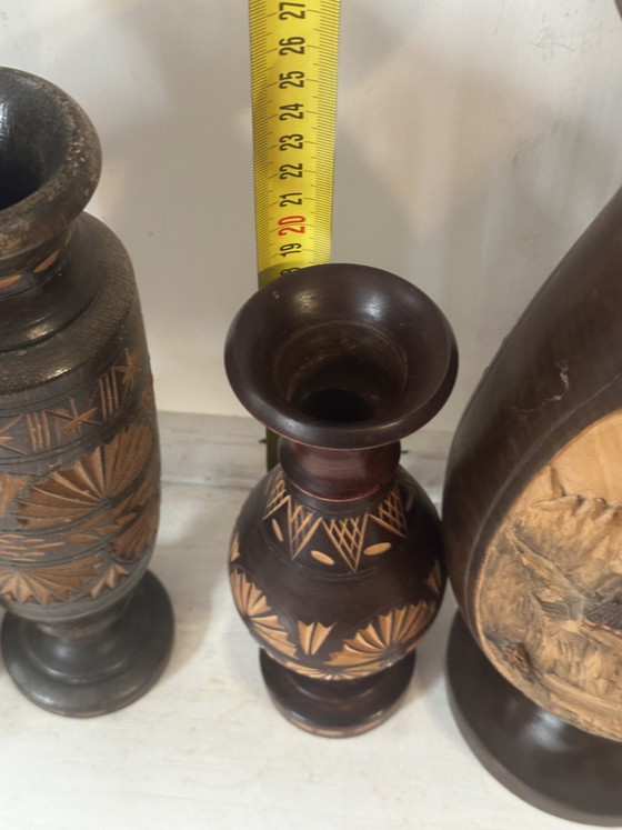 Set di 5 vasi/portacandele in legno vintage di metà secolo – Artisanat mid-century, Oggetti decorativi, Wood (photo 11 of 15)