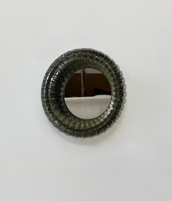 Image 1 of Applique vintage miroir lumineux, Murano et inox poli, Italie, 1960