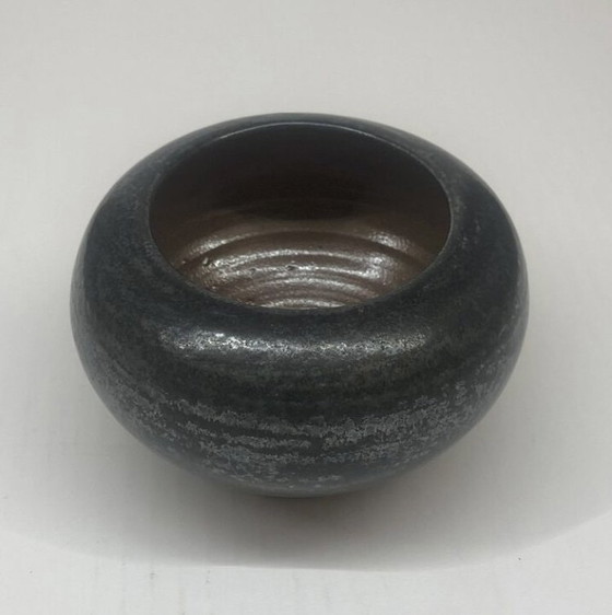 Image 1 of Jarrón esférico de gres belga de nucleación