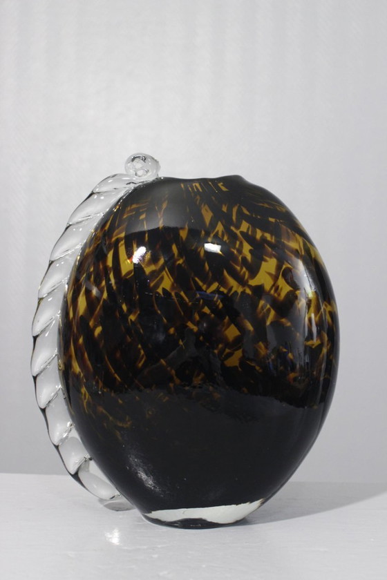 Image 1 of Grote vintage geblazen glazen vaas 1970 Murano Empoli
