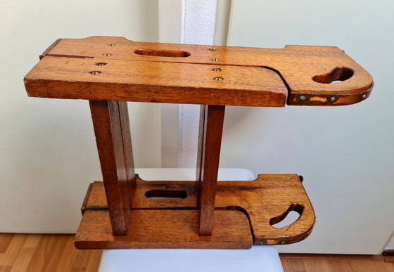 Image 1 of Antieke kajuit trap jachtboot trap ladder hout met koper