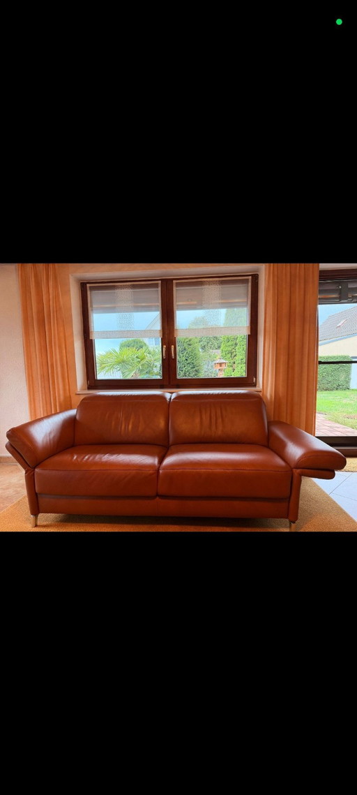 2x ROM Echt lederen bank Montana Cognac - afzonderlijk of als set