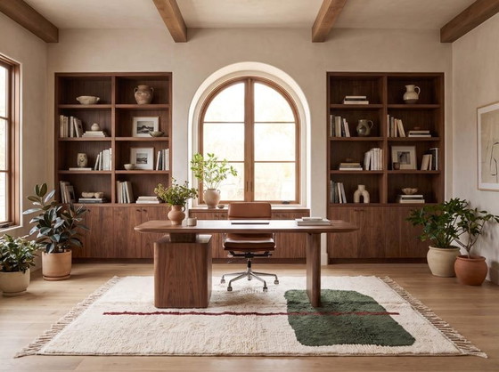 Tapis En Laine Pure Fait Main Artisanale Traditionnelle 2/3 M – Ahrend, Wool (photo 6 of 7)