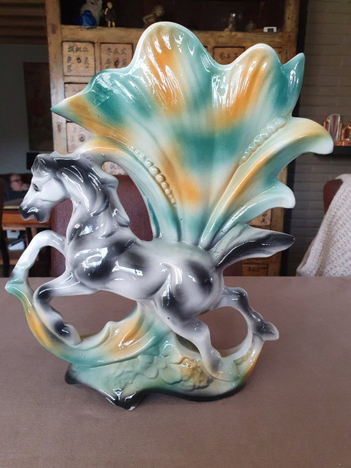 Vintage Italian Pegasus vase - ceramic - 33 cm 1960s