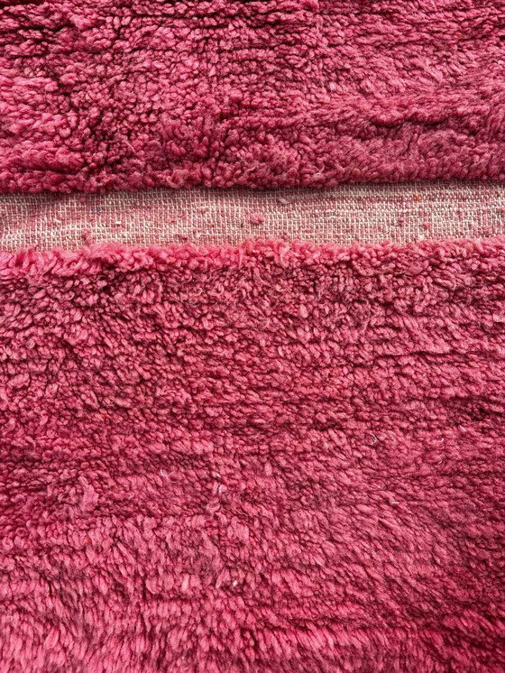 Image 1 of Tapis marocain Mrirt rose en laine 160x190 cm - Tapis bohème tissé à la main avec motif géométrique