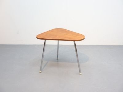Vintage bijzettafel / driehoek/ teak / buisframe – Metaal (photo 5 of 5)