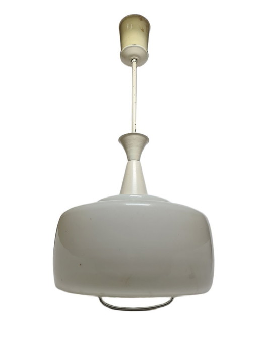 Lampe suspendue postmoderne, Allemagne, années 1960 – hanglampen, Glass, Metal