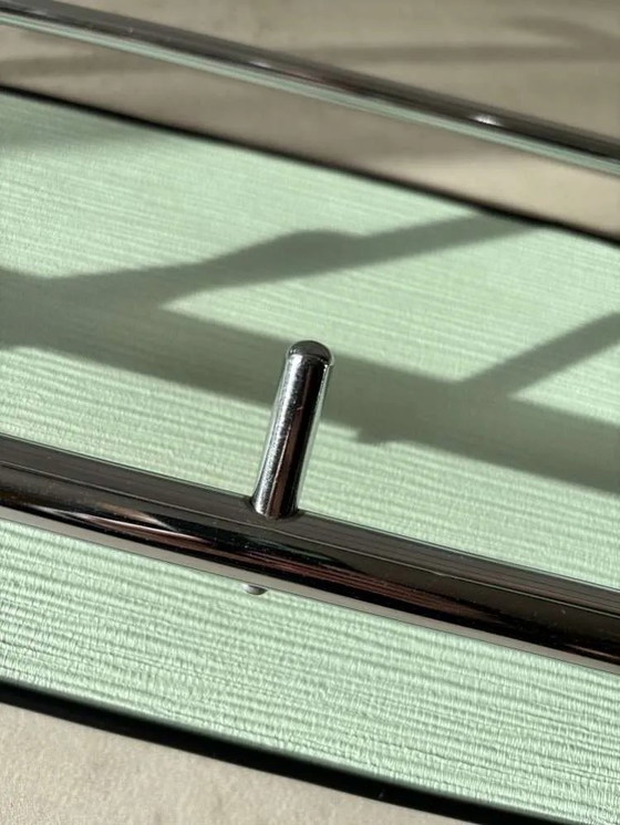 Image 1 of mintgrüne Garderobe aus Holz im Mid-Century-Design