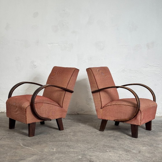 Image 1 of Coppia di poltrone Halabala H-410, anni '30 – Art Déco cecoslovacco