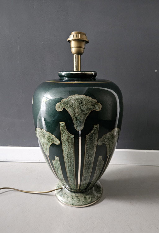 Porzellan-Tischlampe im Art-déco-Stil von Louis Drimmer