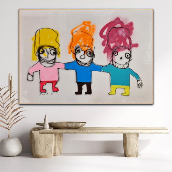 Image 1 of Peinture tendue Hamelink : joie connectée