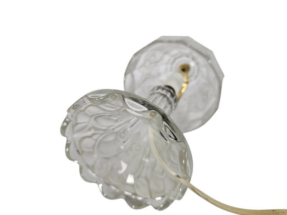 Image 1 of Vintage - crystal - cut glass - floral motif - table lamp - 90s