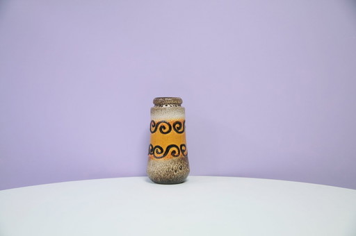 brown & ochre curl West Germany vase