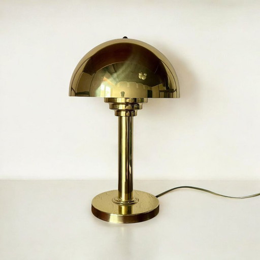 Bauhaus/Art Decó Lampe en laiton de WSB années 1970, Lampes champignons en laiton vintage