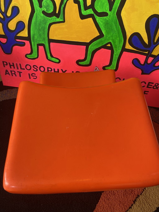 Chaise enfant Colani Zocker, orange, design années 70