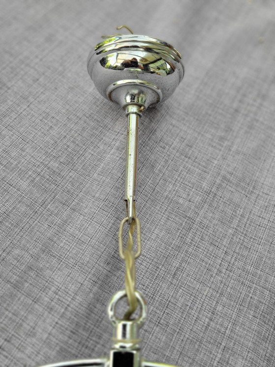 Image 1 of Rare Italian vintage frosted glass pendant lamp - Murano style - 1960s/70s