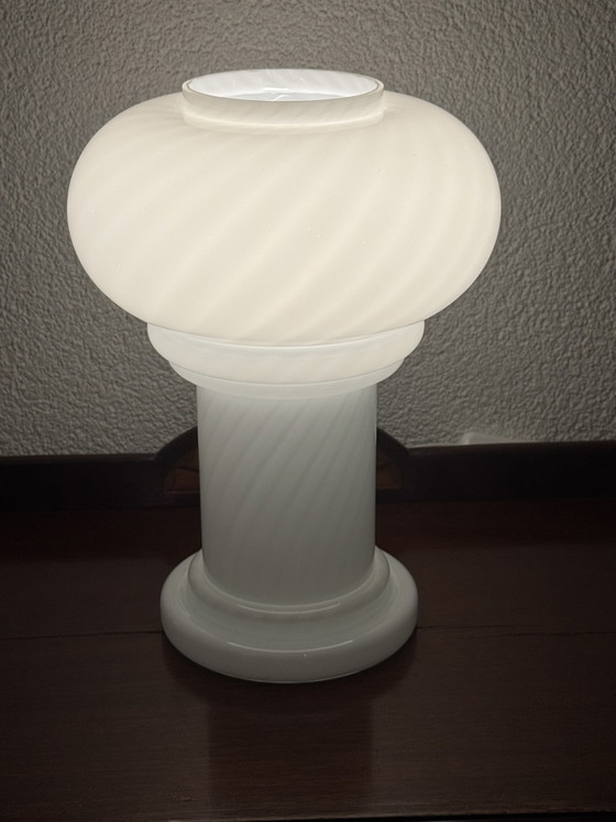 ✨ Vintage Murano Table Lamp | Mushroom Swirl | Lattimo | 1960s–70s | Mint Condition – Glass (photo 7 of 15)