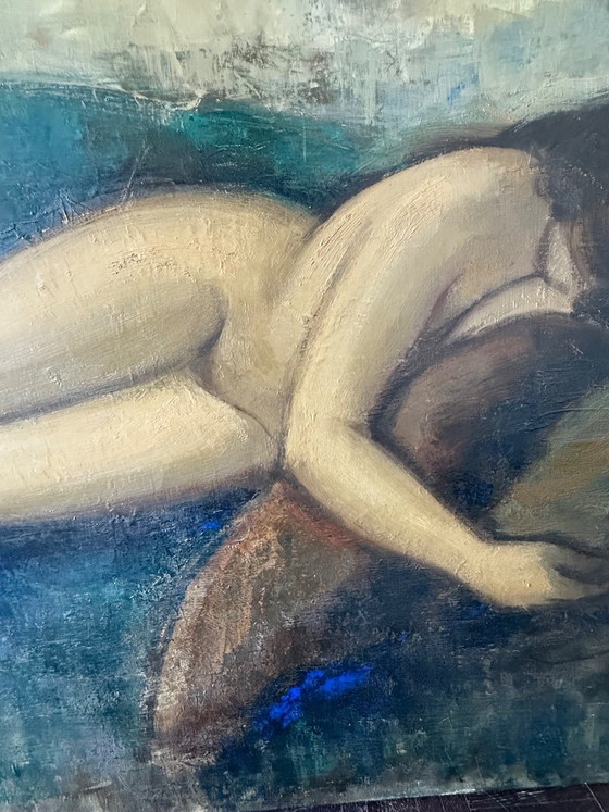 Antique painting, oil on canvas, signed Michel DUTRIEU (1910-1993) – Art, Wood (photo 10 of 15)