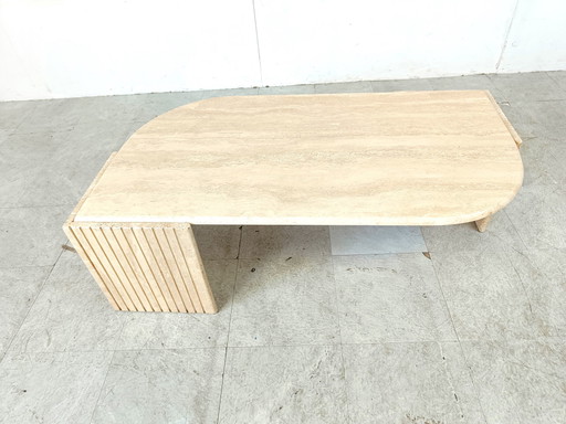 Mesa de centro vintage de travertino
