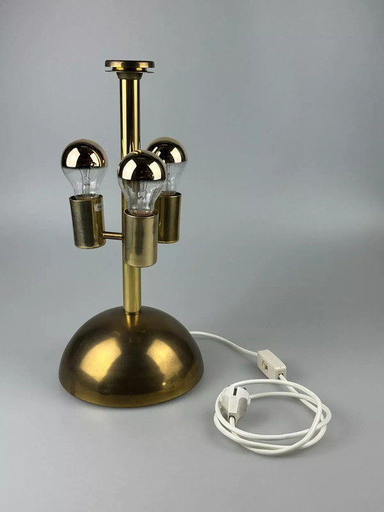 Image 1 of Lampe de table des années 60 70 Von Doria Leuchten Germany Verre & laiton Space Age