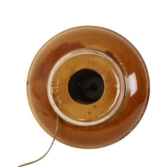 Image 1 of Large Lamp Base Red and Yellow Ceramic