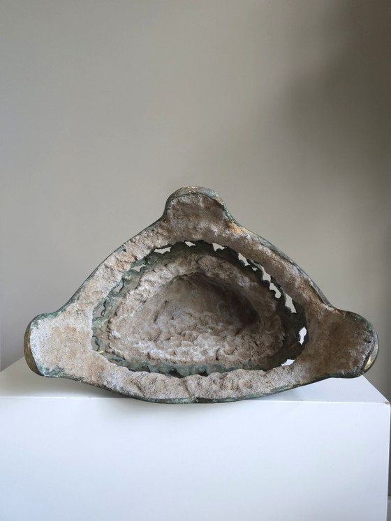 Antieke Bronzen Thaise Sukhothai Boeddha Akshobhya (47 cm) – Beeldhouwkunst (photo 13 of 14)