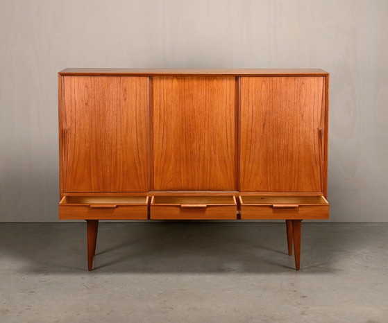 Gunni Omann Teak Sideboard oder Highboard für Omann Jun Møbelfabrik, Dänemark 1960er – Wood (photo 5 of 24)