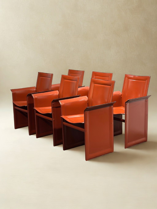Set van 6 originele Italiaanse vintage Korium stoelen