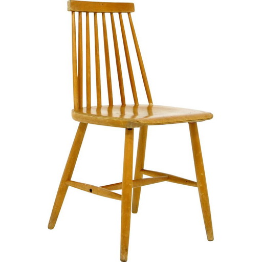 Sedia vintage in legno di quercia "Pinnstol", Svezia anni '60