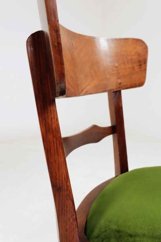 Image 1 of Silla antigua de madera de roble, estilo academia oscura, verde, madre, 1930