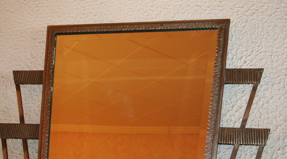 Image 1 of Metal Art Deco mirror (forged/ trapezoidal shape)