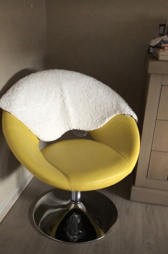 Fauteuil rétro, petite chaise – Chaises pivotantes, Chrome, Skai (photo 4 of 5)