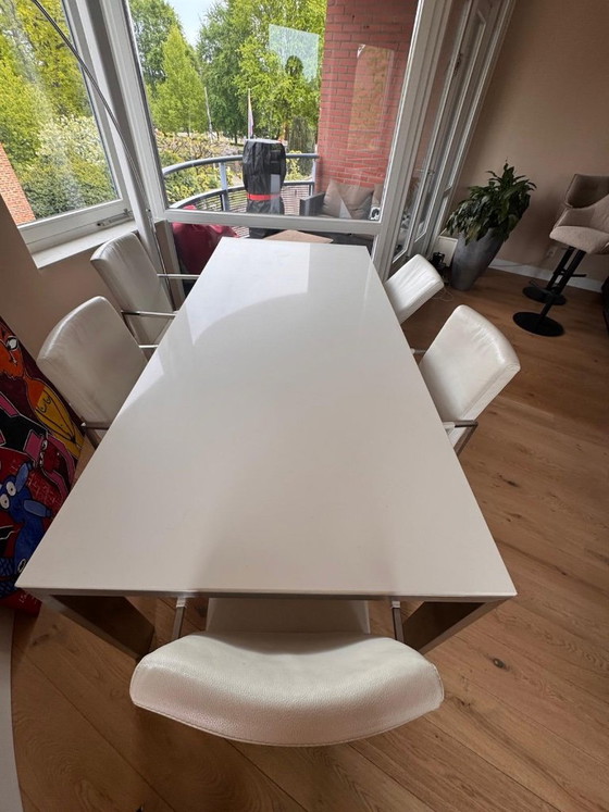 Image 1 of Bert Plantagie dining table with 5 dining chairs