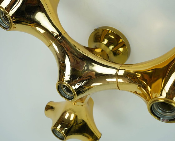 Cosack Gemini Space Age plafondlamp - goudkleurig plastic - Sputnik plafondlamp - jaren 70. – Plafondlampen (photo 13 of 20)