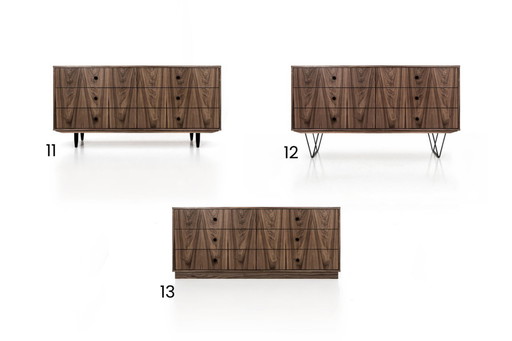 Buffet en noyer O-S13 six tiroirs