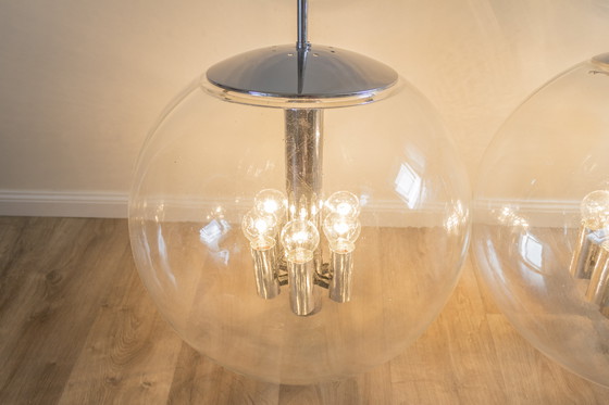 Image 1 of 1 of 2 XXL Glashütte Limburg pendant lamp - model 4105 - 1970s vintage